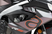 Load image into Gallery viewer, PUIG R19 black frame sliders for motorcycle protection, shown on a motorcycle with a sleek black finish.