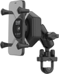 Ram X-Grip Vibe-Safe Phone Mount with U-Bolt Base, medium size, securely holds smartphones for vehicle or bike accessories.