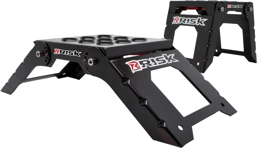 Risk Racing Adjustable Starting Blocks for accessories, featuring sturdy construction and adjustable height for track and sprint events.