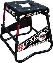 Load image into Gallery viewer, Risk Racing A.T.S. Moto Stand adjustable top lift for motorcycles, sturdy black stand with height adjustment for maintenance.