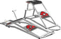 Risk Racing Ride-On Lift Big Bike stand for motorcycle maintenance, black metal stand with adjustable height and sturdy design.