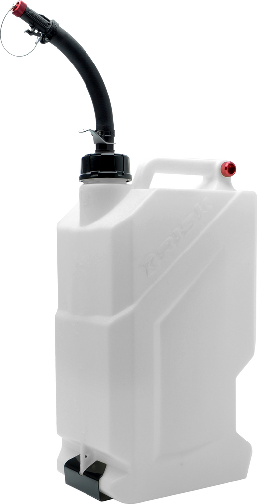 Risk Racing Ez5 Combo 5-gallon fuel jug with black hose and floor mount for secure storage and easy dispensing.