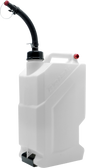 Risk Racing Ez5 Combo 5-gallon fuel jug with black hose and floor mount for secure storage and easy dispensing.