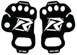 Risk Racing Ultra Thin Black Palm Protectors for Sm/Md, designed for enhanced grip and comfort in motorcycle riding.