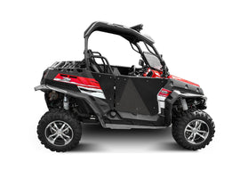 RIVAL POWERSPORTS USA half doors for power sports vehicles, black body panels with mounting hardware visible in the image.