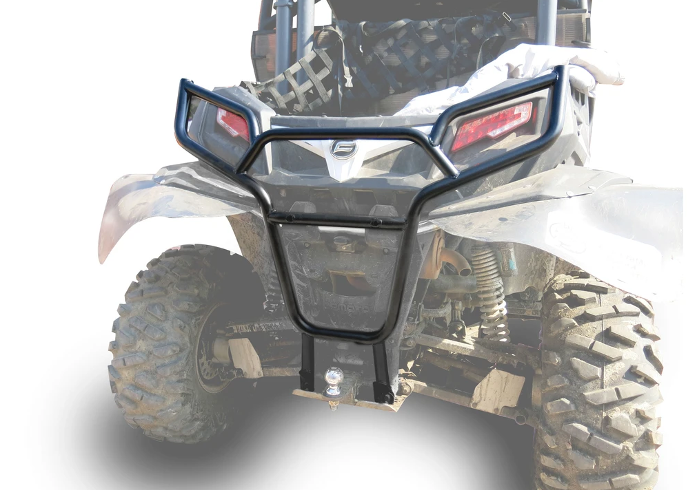 RIVAL POWERSPORTS USA rear bumper body part for off-road vehicles, shown in black with mounting brackets.