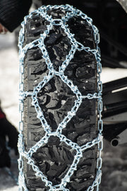 Sedona Diamond V-Bar Snow Chains for 32-inch tires, compatible with 10-14 and 10-15 wheel sizes, designed for tire traction.