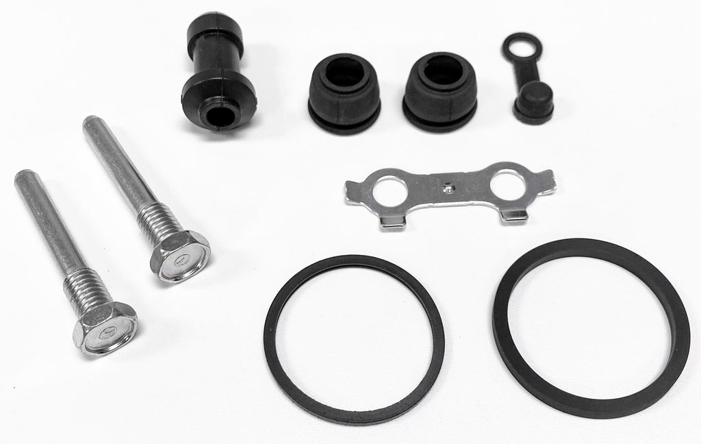 Shindy rear caliper kit for Suzuki motorcycles, shown with brake components and mounting hardware.