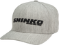 Shinko Flexfit grey hat in small/medium size with curved brim and embroidered logo, casual headwear for everyday wear.