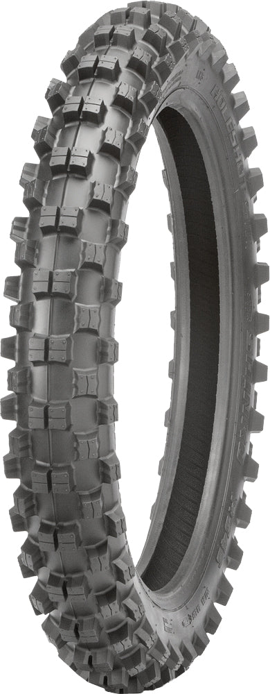 Shinko 546 Series rear motorcycle tire 100/90-19 bias tire with tread pattern, suitable for off-road and street riding.