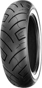Shinko Tire 777 Cruiser HD rear tire, 150/70B18 size, bias ply, white wall, T/L, for motorcycles.