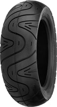 Load image into Gallery viewer, Shinko SR007 front motorcycle tire 110/90-12 bias ply with tubeless design, showing the tread pattern on a white background.