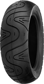 Shinko SR007 front motorcycle tire 110/90-12 bias ply with tubeless design, showing the tread pattern on a white background.