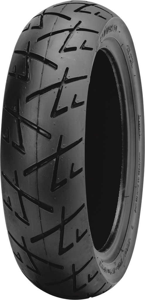Shinko SR009 Raven front motorcycle tire 110/70-12 with 47J load index and tubeless design, displayed on a motorcycle wheel.