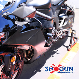 Black Shogun Industries Frame Sliders for Kawasaki Kaw 71-1773, designed to protect motorcycle body in a sleek, durable body style.