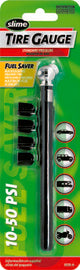 Slime tire gauge tool measuring 10-50 PSI with digital display for accurate pressure readings, branded by Slime.