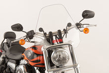 Load image into Gallery viewer, Slipstreamer S-06 Spitfire windshield with clear acrylic and black hardware for 7/8" &amp; 1" handlebars, motorcycle windscreen.