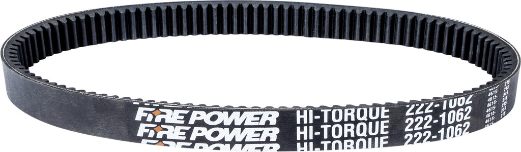 SP1 Hi-Torque belt, 43.63 inches long and 1.38 inches wide, designed for heavy-duty machinery, shown in the image.