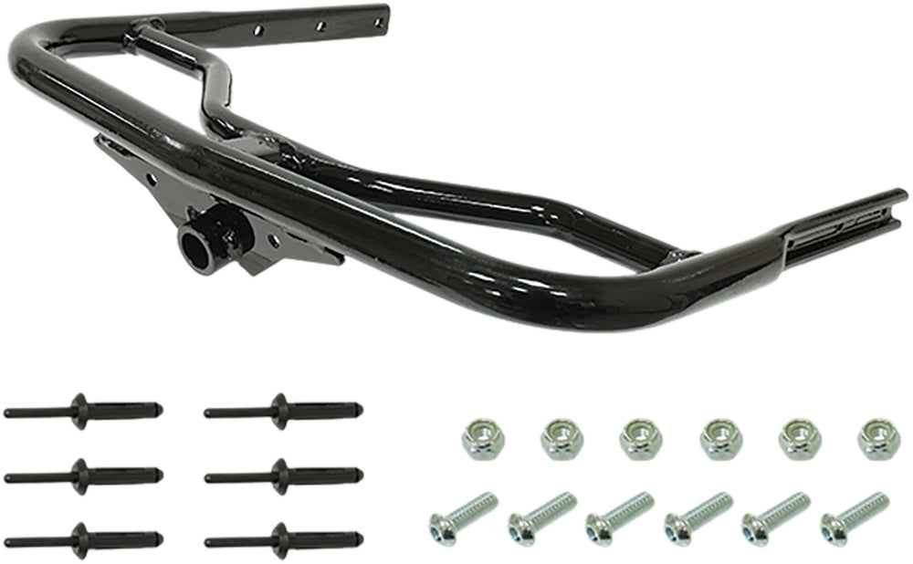 SP1 Body bumper and receiver hitch with polished finish, showing detailed design and mounting points on a white background.