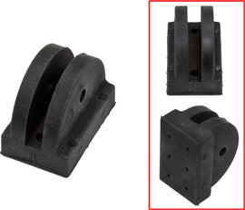 SP1 Slide Rail Bumper S-D 54-41776 mounted on vehicle body, showing its black protective design and installation details.