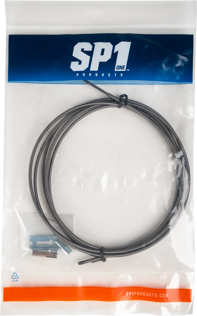 SP1 Speedo Cable Kit 70-1107 for hydraulic control lines, showing the cable and fittings for marine or vehicle use.