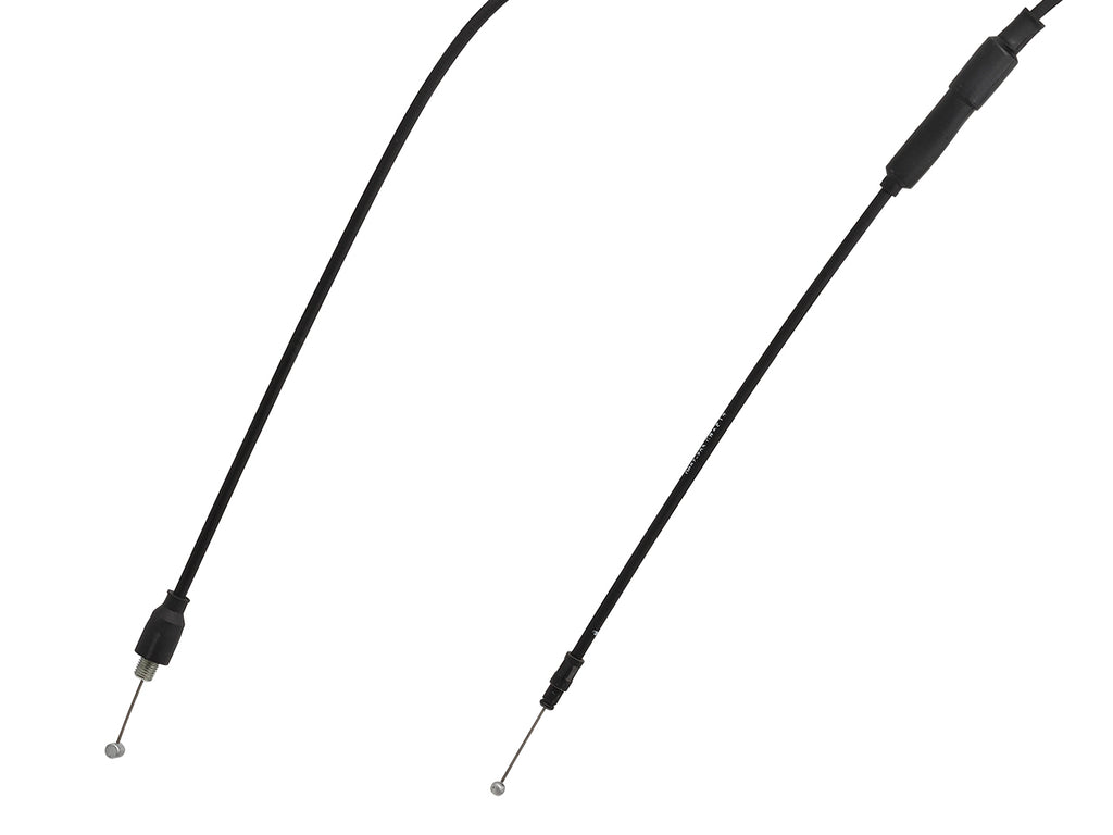 SP1 throttle cable 12-19710 for hydraulic control lines, showing the flexible cable with metal fittings on each end.