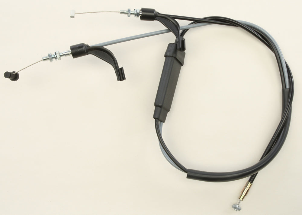 SP1 throttle cable for A/C S/M, hydraulic control line, durable black cable with metal connectors, designed for vehicle throttle systems.