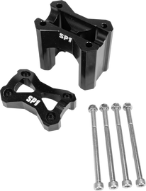 SP1 2-inch Tech Riser with 7/8-inch hand control bar, black metal construction, designed for motorbike handlebar setup.