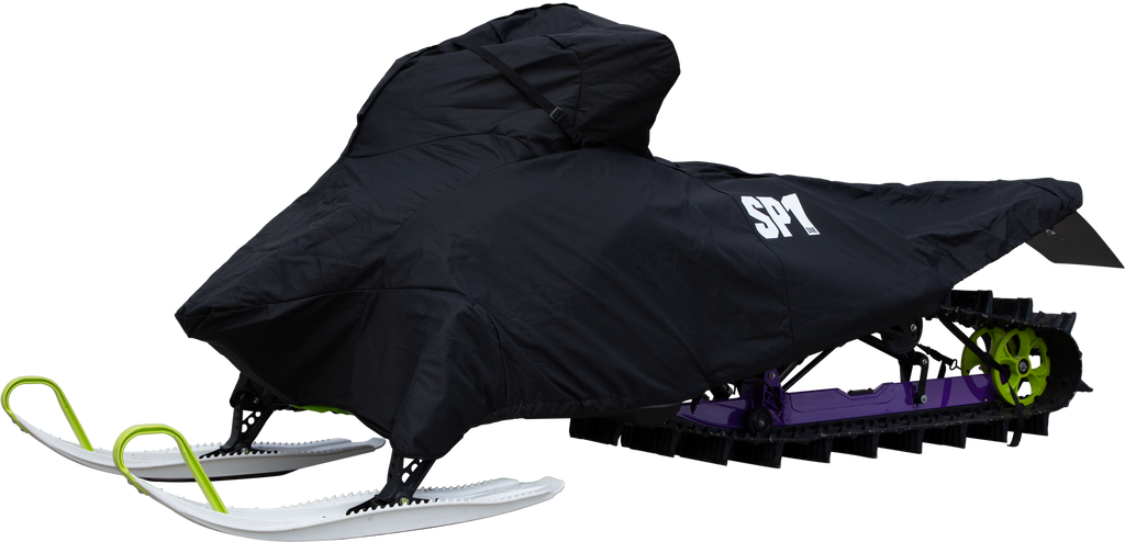 SP1 snowmobile cover for easy load storage, durable weather-resistant snowmobile cover with protective material.