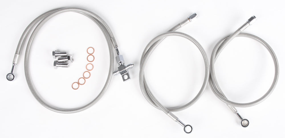 Streamline brake line with three front lines for Honda Standard+2, shown in the image with detailed fittings and durable construction.