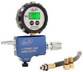 Motion Pro Digital Leak Down Tester 57-8740, a tool for diagnosing engine leaks with digital display and durable construction.