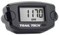 Trail Tech TTO Tach Hour Meter in black, showing digital display and mounting hardware for motorcycle or ATV.