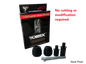 VORTEX Frame Sliders V3 2.0 Black Hon mounted on motorcycle body for protection and style.