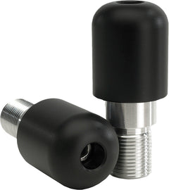 VORTEX black bar end sliders for motorcycle handlebars, featuring sleek, durable design for added protection and style.