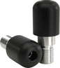 VORTEX black bar end sliders for motorcycle handlebars, featuring sleek, durable design for added protection and style.