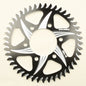 VORTEX rear Cat5 sprocket aluminum 45-tooth 520 black bike chainring for Kawasaki motorcycle, detailed close-up of sprocket teeth
