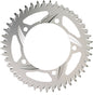 VORTEX aluminum 46-tooth rear sprocket for 525 chains, silver finish, lightweight bike drivetrain component.