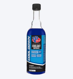 VP Racing Cool Down chemical in 16 oz bottle, used for cooling and cleaning, shown in a clear image with product label.
