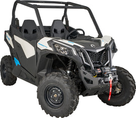 Warn front bumper winch mount bracket for off-road vehicles, designed for secure installation and durability.