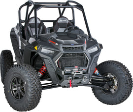 Warn front bumper winch mount bracket POL 619-103420 installed on vehicle bumper for secure winch attachment.