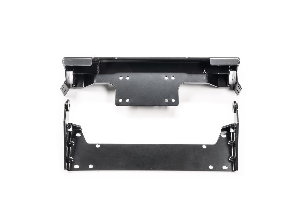 Warn Provantage front plow mounting kit with brackets, designed for secure attachment to compatible vehicles.