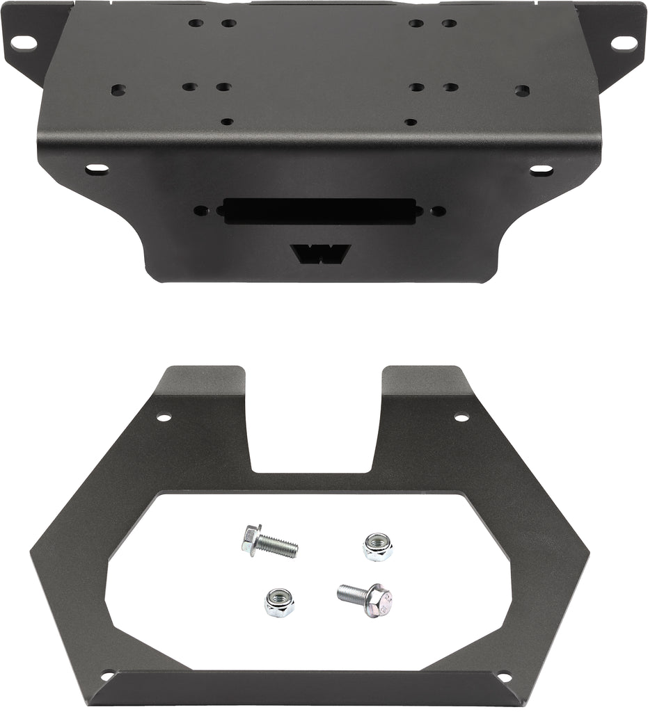 Warn Winch Mount Pol Pro XP bracket, heavy-duty steel mount for Warn winches, designed for off-road vehicle installation.
