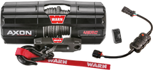 Charger l'image dans la galerie, Warn Axon 45rc winch with plow mode, featuring durable construction and control switch, ideal for off-road recovery and heavy-duty use.