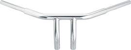 Chrome Wild 1 Chubby 6-inch Riser Drag Bar handlebars for motorcycles, featuring a durable, stylish design.