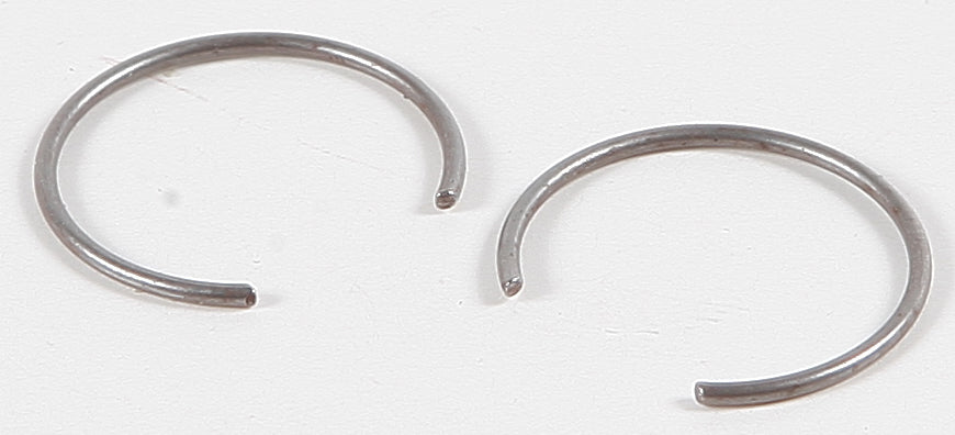 Wiseco piston circlips for Wiseco pistons, model CW-16, shown in a close-up image of small engine components.