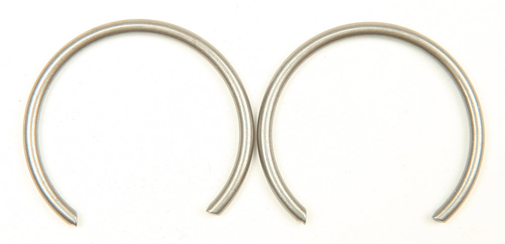Wiseco piston circlips for Wiseco pistons, part W5860, shown installed in a piston kit component for engine assembly.