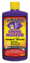 Load image into Gallery viewer, Wizards Products Shine Master Polish 16 oz bottle, chemical cleaner for automotive and household surfaces, with a clear label.