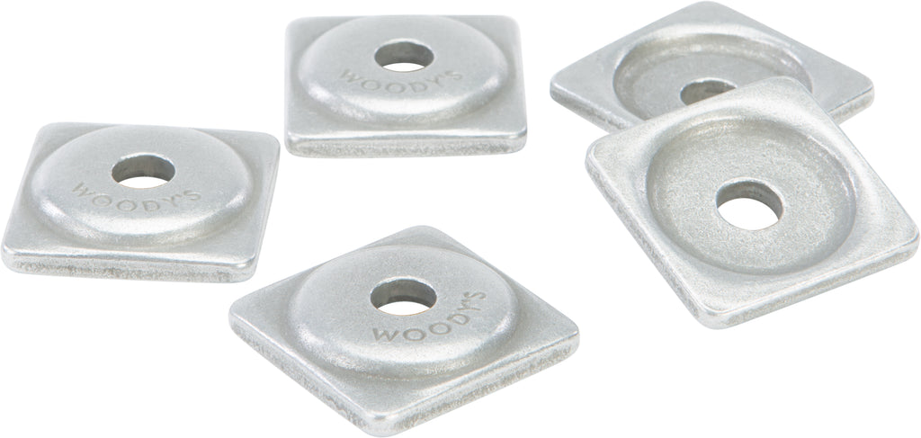 Woodys Digger Support Plates Square Aluminum 5/16 inch for tracks, shown in a pack of 1000, durable construction.