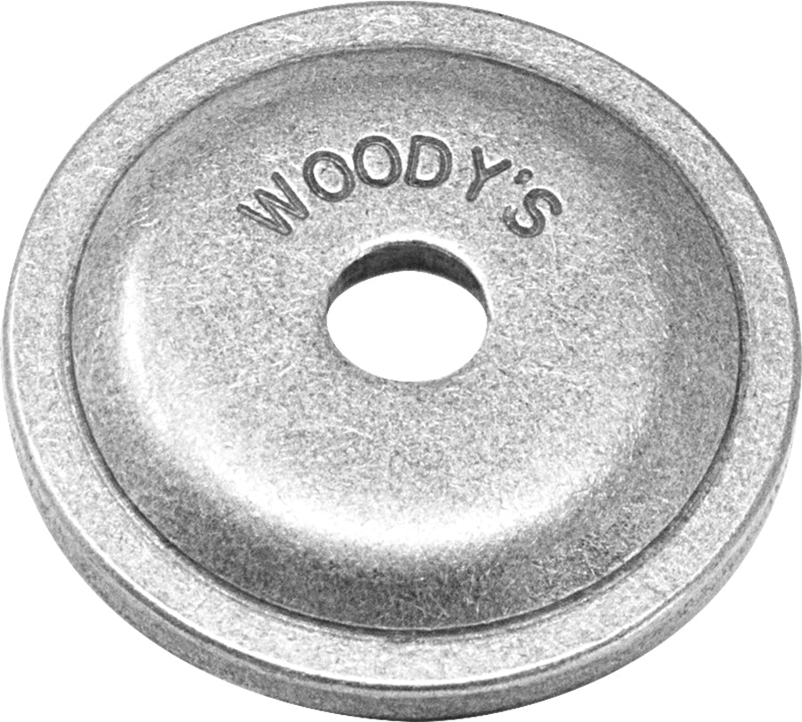 Woodys Grand Digger support plates, round 5/16 inch, for tracks, shown in a pack of 84, durable metal construction.
