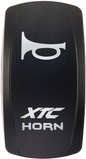 XTC POWER PRODUCTS rocker face dash switch for horn, model XTC 630-1058, mounted on vehicle dashboard.